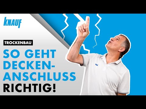 Decken- und Wandanschluss im Trockenbau mit Trennstreifen und Fugendeckstreifen