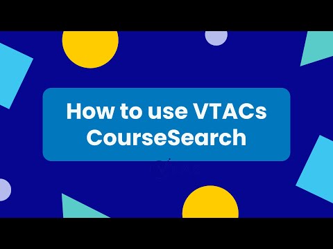 How To Use Vtac Coursesearch
