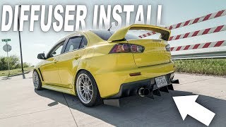 Evo X AGGRESSIVE rear diffuser install!
