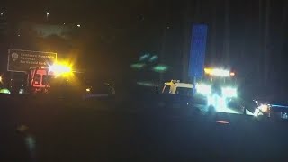 Delays on I-575 SB in Cobb County after vehicle overturned, crash