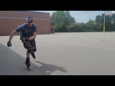 Trying out my new Powerslide 3x125mm inline skates.  faster and more fun!