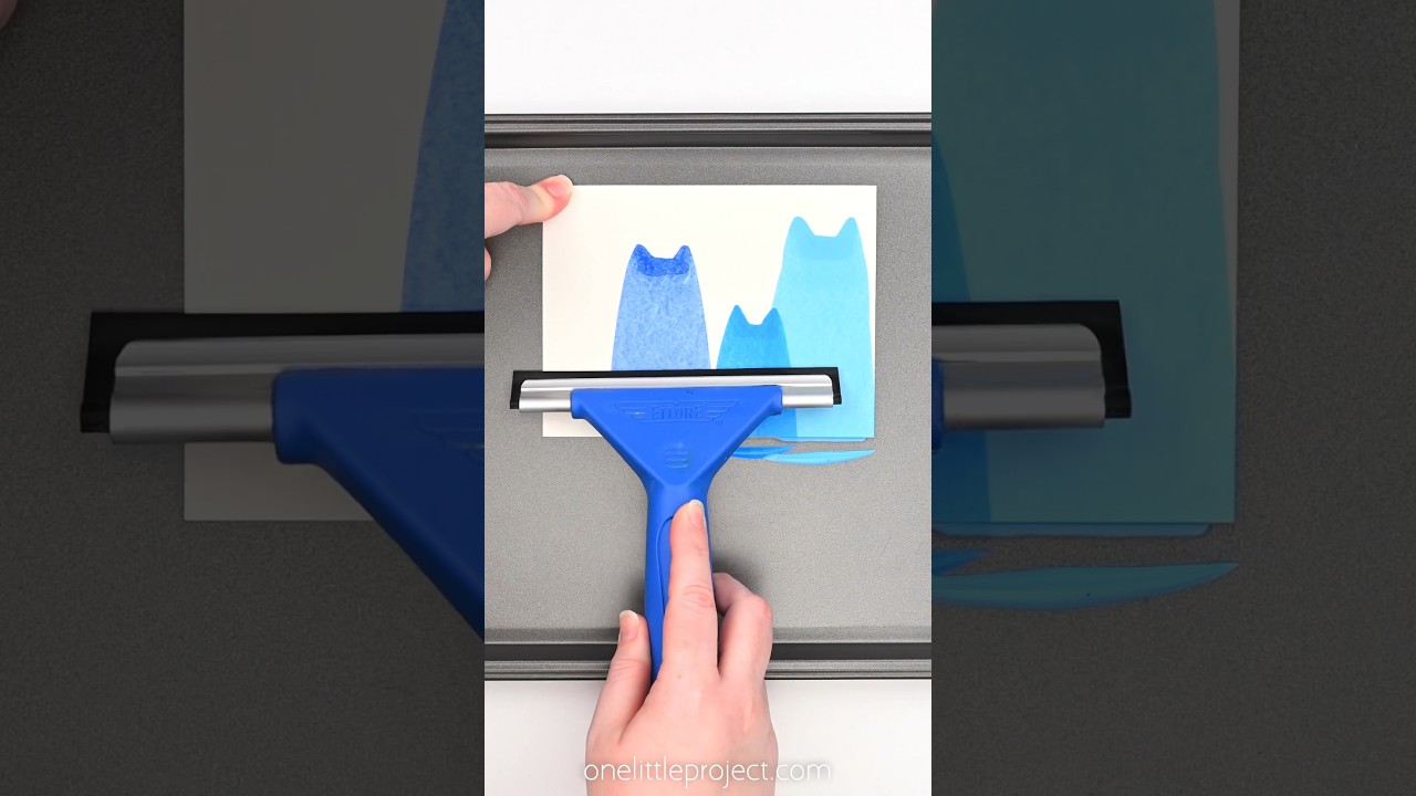 Cat Squeegee Painting | Easy Cat Scrape Painting🐈🎨