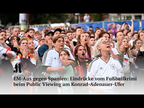 EM-Aus gegen Spanien: Eindrücke vom Fußballkrimi beim Public Viewing am Konrad-Adenauer-Ufer
