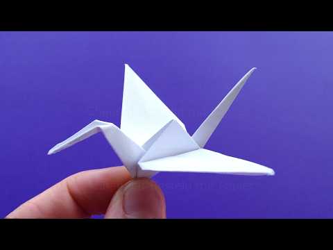 Origami Kranich falten - Einfachen Vogel basteln mit Papier