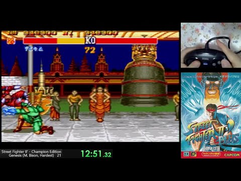 RTA/Speedrun Street Fighter II' Genesis - M.Bison - Hardest 12:51
