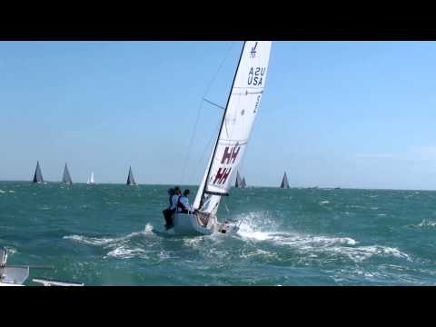 J70 Tim Healy tuning upwind at Key West 2013