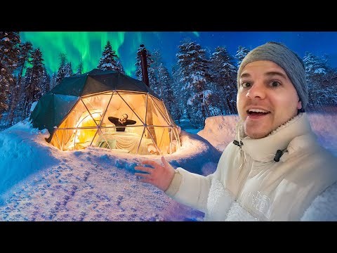 Wir übernachten im GLAS IGLU alleine in der finnischen Wildnis..