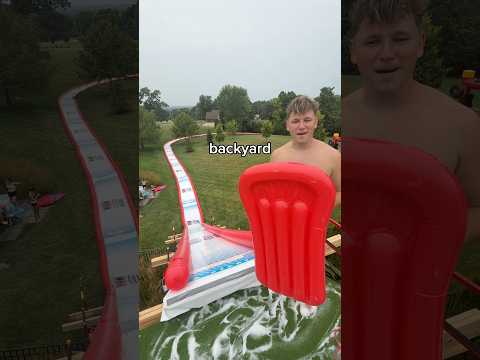 Taking random things down my waterslide!