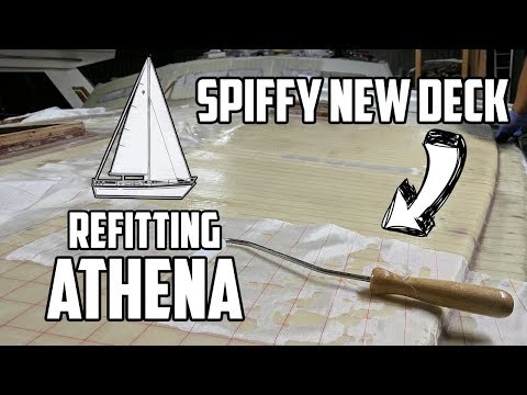 Sail Life - First layer of fiberglass on the new deck core - DIY sailboat refit