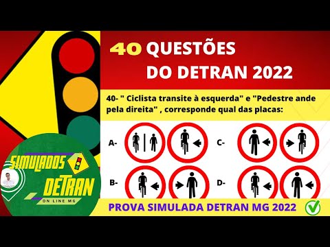 Questões da Prova teórica do Detran 2022 - (40 Q) Provão de REVISÃO do Detran 2022