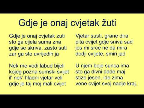 Gdje je onaj cvjetak žuti
