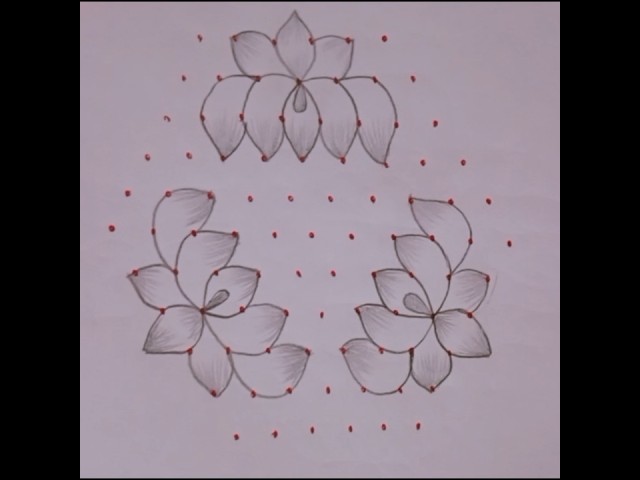 Dotted rangoli design lotus 11 * 6 dots by sresta - video 2