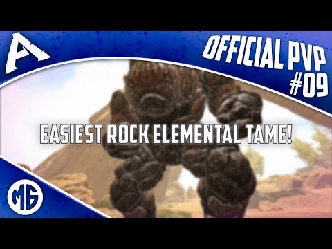 EASIEST ROCK ELEMENTAL TAME! Official PvP - Let's Play Episode 9 - Ark: Survival Evolved