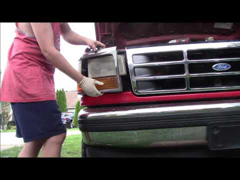 95 F-150 AKA Ole Red Gets new headlight buckets and L.E.D Headlights
