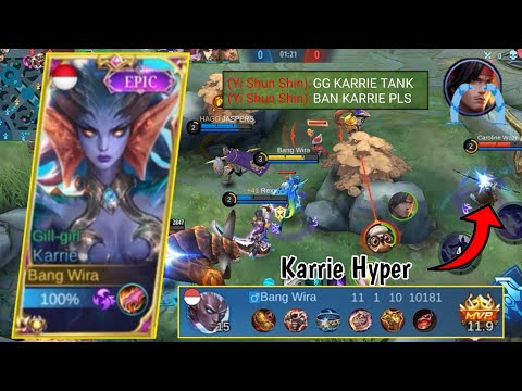 KARRIE HYPER ITEM TANK! AUTO THE ENEMY'S DIFFICULTY - KARRIE BEST BUILD 2021 - MOBILE LEGENDS