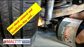 Shock installation with lift gate motor removal Ford Edge