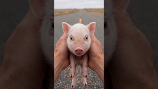 AI Story: Tiny Piglet Found on an Empty Highway Had No Idea How Big He'd Get