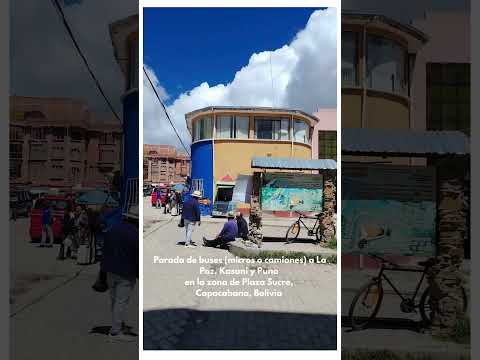 Parada de buses a La Paz, Kasani y Puno en Copacabana (Bolivia)