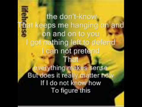 lifehouse unknown lyrics