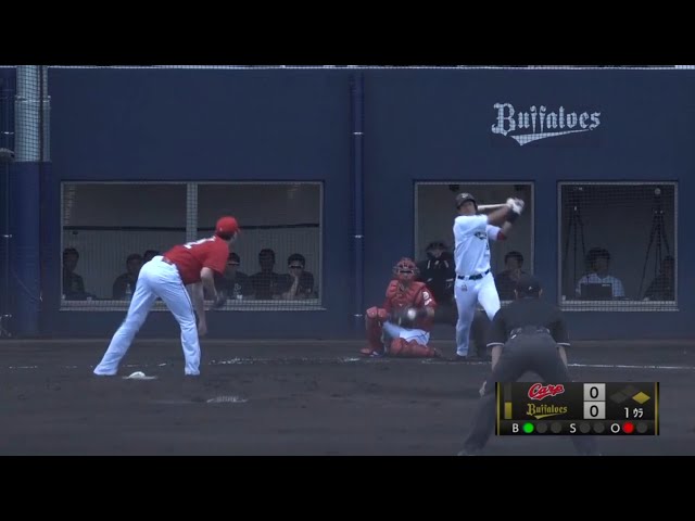 【ファーム】バファローズ・杉本が沢村賞投手から先制のタイムリー3ベースを放つ!! 2017/6/2 Bs-C(ファーム)