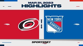 NHL Highlights | Hurricanes vs. Rangers - March 21, 2023