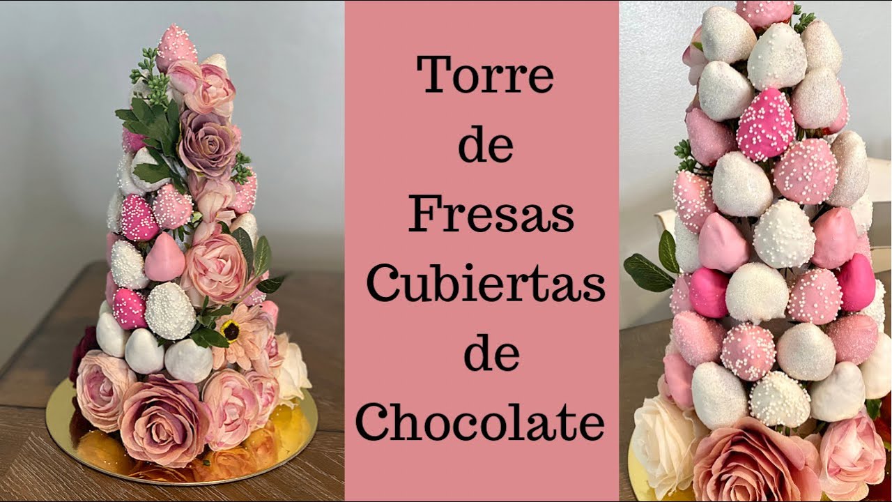 Torre de Fresas con Chocolate - -Torre de Fresas 🍓Regaló para Mama - Dia de las Madres