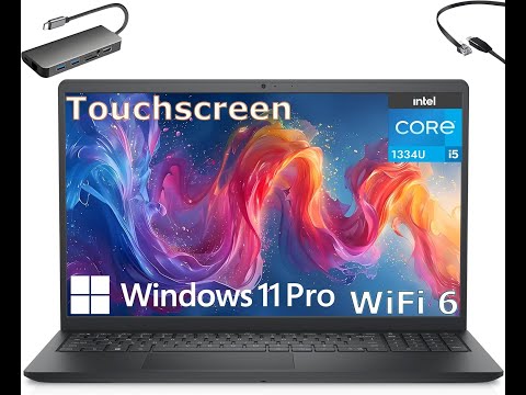 Dell 15.6" FHD Touchscreen Laptop, Intel Core i5-1334U, 32GB DDR5, 3TB Storage (2TB SSD+1TB Docking Station Set), Intel UHD Graphics, Numeric Keypad, 720p Camera, Wi-Fi 6, Win 11 Pro, Carbon Black video review thumbnail