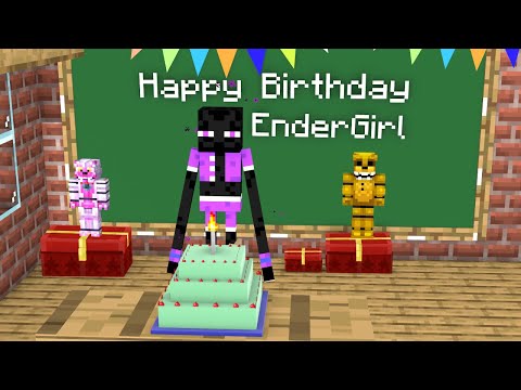 Monster School : Scary Birthday of EnderGirl - Funny Minecraft Animation