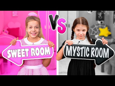 Eva and Wednesday Pink vs Black Hotel Challenge