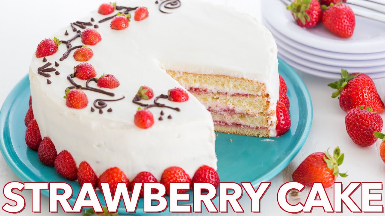 Strawberry Cake Recipe with Cream Cheese Frosting