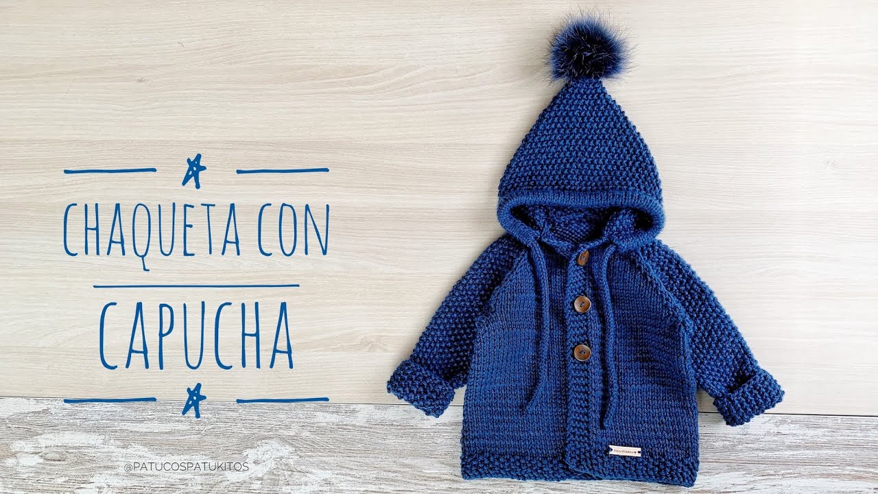 Tejemos chaqueta con capucha ( adaptable a otras tallas)
