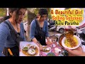 A Beautiful Girl Selling Delicious Aalu Paratha Breakfast Part 1 Vadodara Indian Street Food