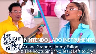 Ariana Grande, Jimmy &amp; The Roots Sing &quot;No Tears Left to Cry&quot; w/ Nintendo Labo Instruments