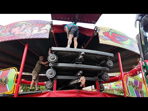 Steven's Fun Fair Building Up in Eastleigh | Star Flyer Pull on & Much More!  