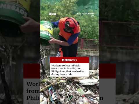 Tide of rubbish blankets Philippines river. #Philippines #BBCNews