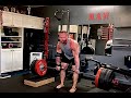 675x5 DEADLIFT. 180lb DB Rows. 25 pullups
