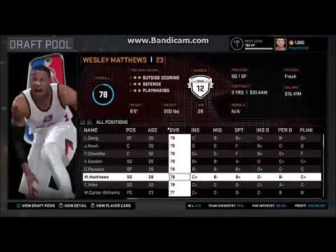 NBA 2K16 MyGM #1 Fantasy Draft