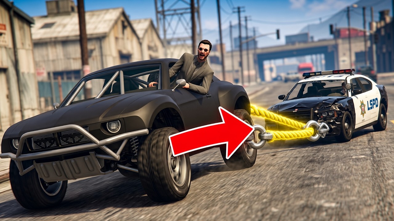 LE PUSE un GANCHO a mi COCHE y ARRASTRO a TODOS - GTA V - Cap. 10