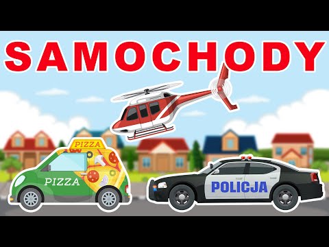 Samochody w mieście - Auta - Pojazdy - Policja -Straż pożarna - Bajka o samochodach - Kidsolandia TV