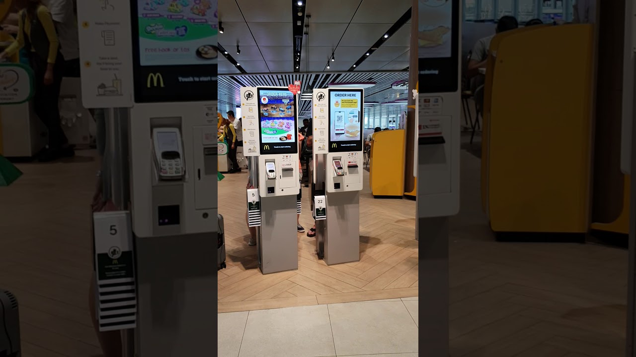 McDonald's self order kiosk at Changi Airport Terminal 4 Singapore