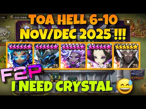 BECAUSE WE NEED CRYSTAL 😅 TOA HELL 6 7 8 9 10 MAX POINT NOVEMBER DECEMBER 2025 SUMMONERS WAR