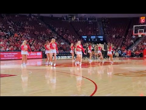 The Scarlets Dance Team Performance Nebraska Women's Basketball 1/31/24.