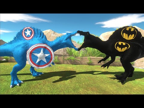 CAPTAIN AMERICA SPINOSAURUS Cleaning The Rocky Tunnels - DEADLY RUN - Animal Revolt Battle Simulator