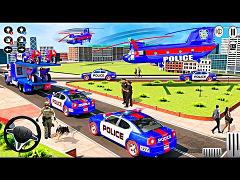 US Police Multi level Car Transporter Truck 2021 #Gameplay #02