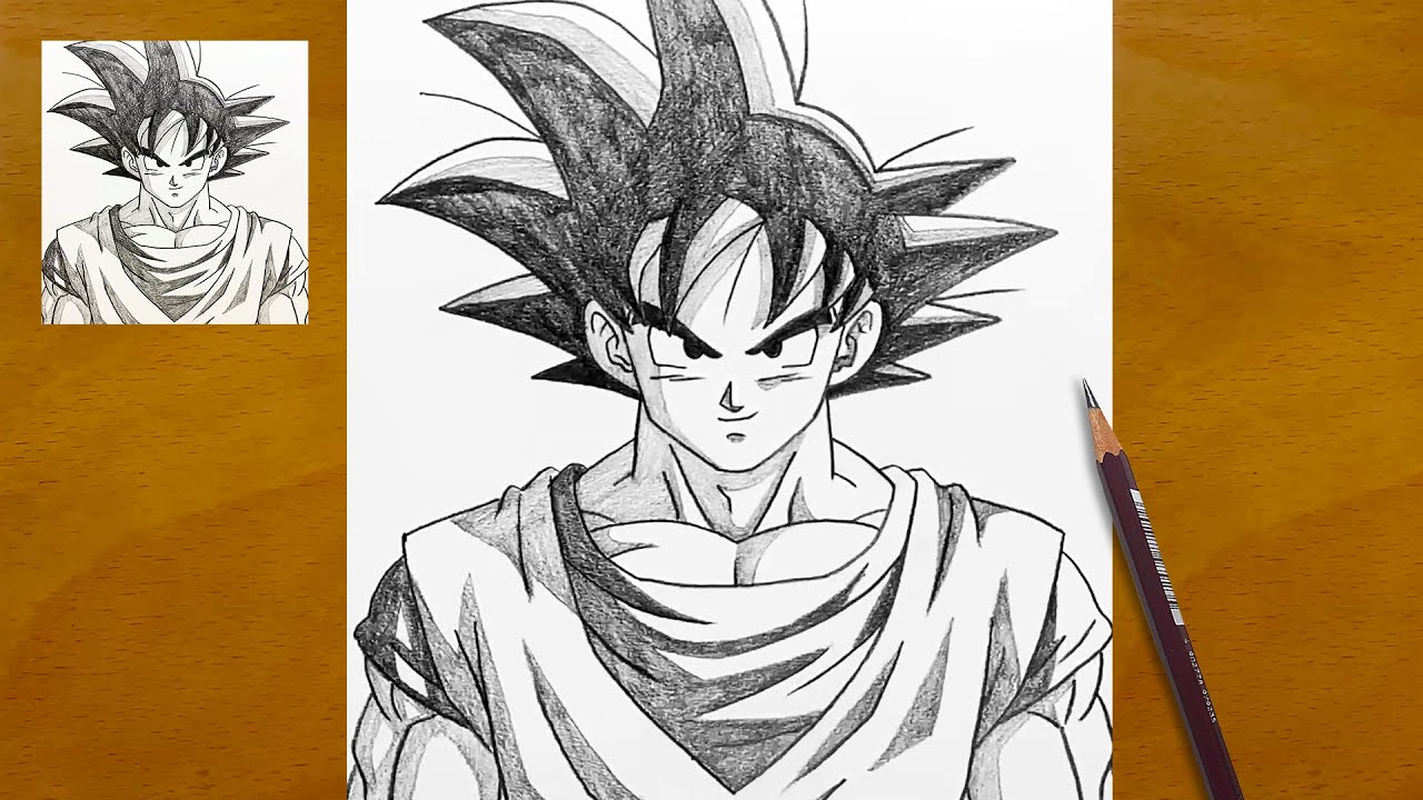 Drawing Goku from Dragon Ball Z | Step by Step Drawing Anime | Sketching
