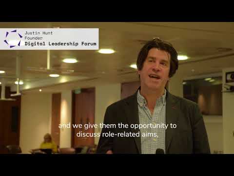Justin Hunt speaking on the purpose of The Digital Leadership Forum