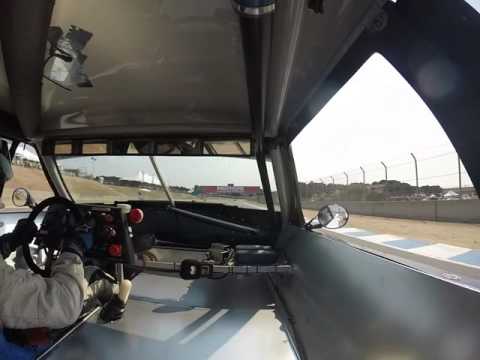 Richard Dean on board at Laguna Seca in the Mustang