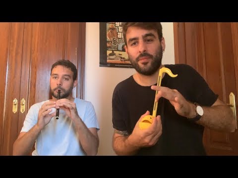 Danny Boy on otamatone and tin whistle 【PJ & Juanjo Monserrat ティンホイッスル と オタマトーン】