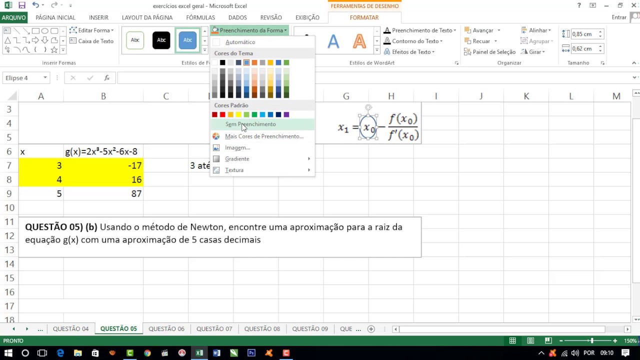 Método de Newton Pelo Excel