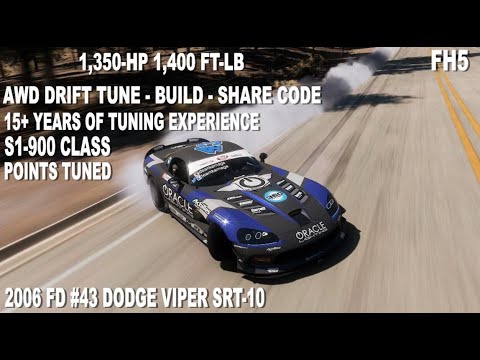 H5 NEW AWD DRIFT TUNE 2006 FD #43 DODGE VIPER SRT-10